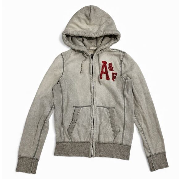 Y2K Abercrombie & Fitch S Hoodie Spellout Native Indian Head Distressed Unisex - Picture 6 of 15